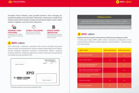 Elektroniczne potwierdzenie odbioru przesyłki poleconej z Poczty Polskiej.