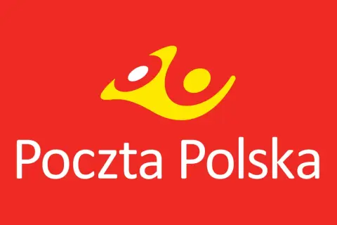 Logo Poczty Polskiej na czerwonym tle. Symbolizuje ruch i dynamikę, a pod nim napis "Poczta Polska". Może być używane przy zgłaszaniu poczta polska skargi.